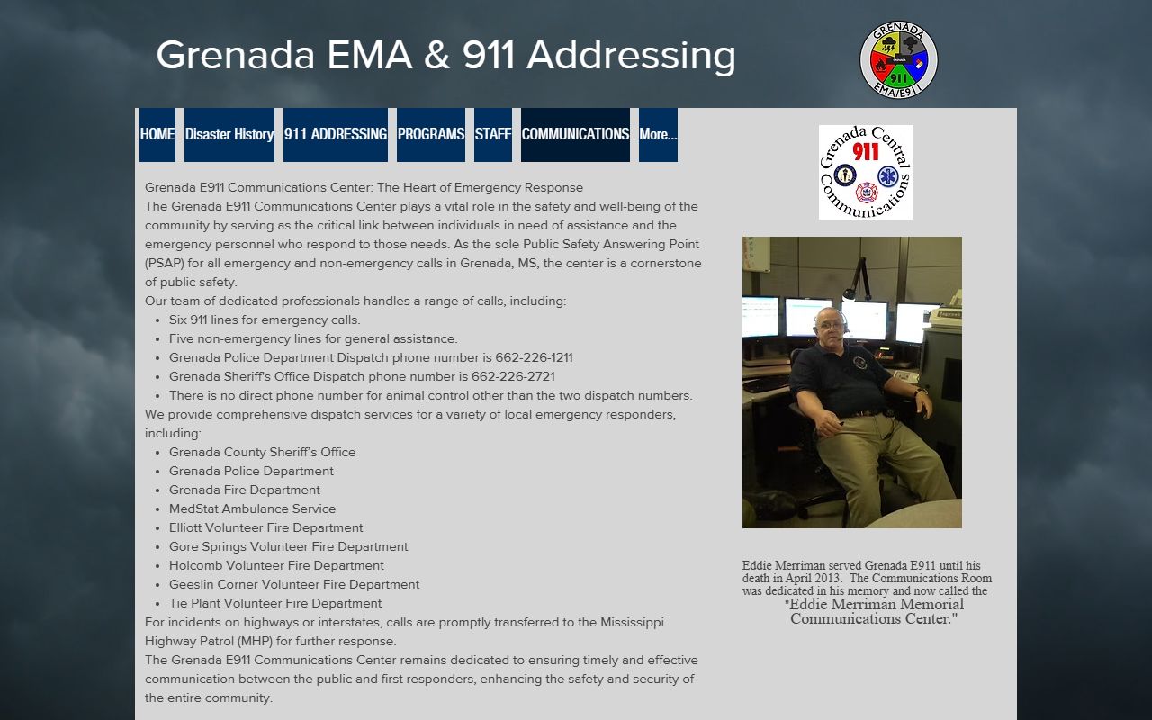 Grenada County arrest records and charges with E911 communications dispatch