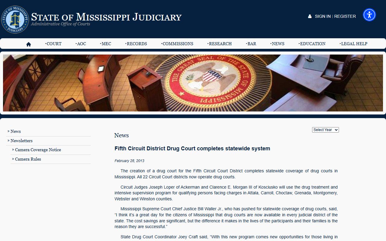 Grenada County criminal court records and the Fifth Circuit drug court announcement