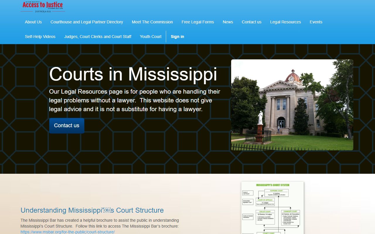 Grenada County Court records and Mississippi court types overview